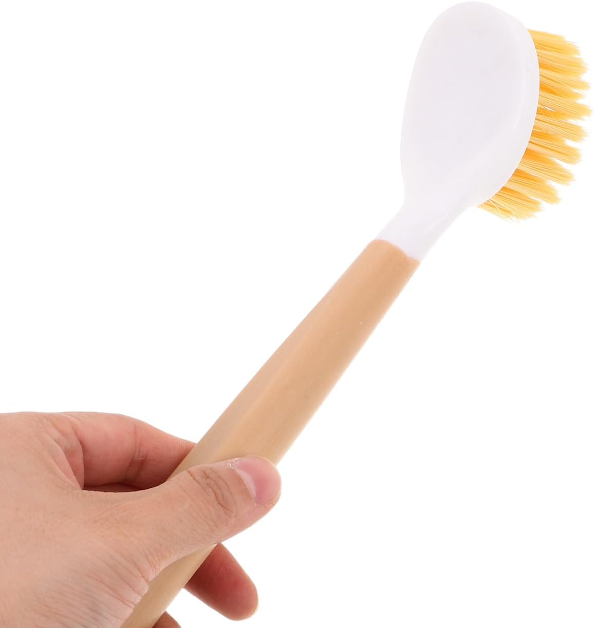 Cabilock Pot Scrubber Brush for Kitchen Ergonomic Dishwashing Brush with Non-Scratch Bristles for Pots Pans Woks and Kitchen Utensils Hanging Hole for Convenient Storage 8.74X1.96X1.18In