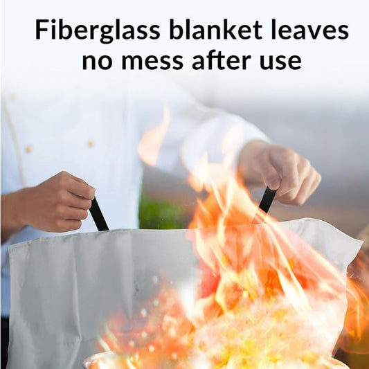 6 x 5-ft Emergency Fire Blanket for Fire Suppression. Attractive Wall Mount. Quick Release. Place in Kitchens, Office, Marine, Garage, Fireplace, BBQ.