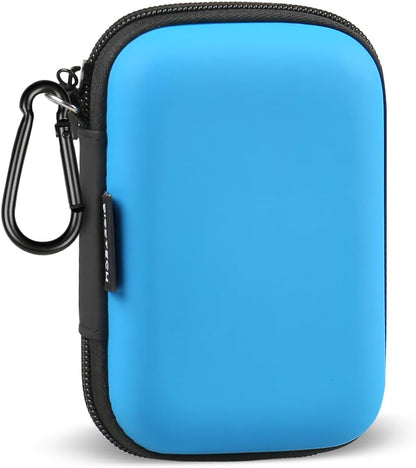 Earbud Case, RISETECH Hard EVA Earphone Carrying Case Holder Headphone Small Pouch Electronic Organizer Travel Bag for EarPods, Airpods, Beats Flex, Bose Wireless Wired Earbuds, USB Flash Drive -Red