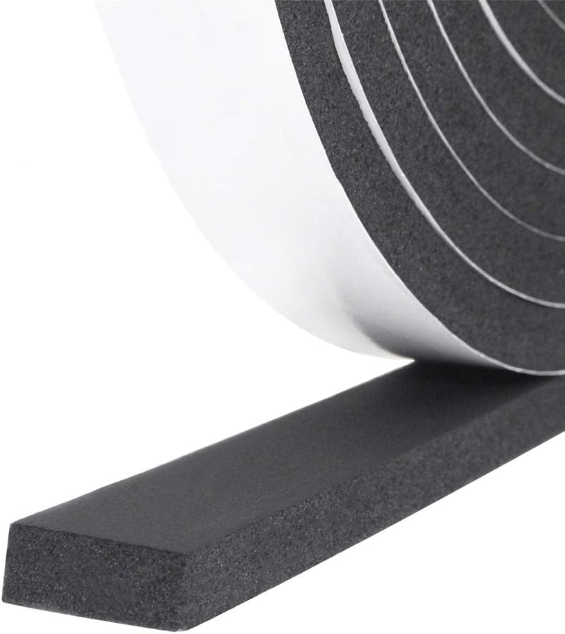 Weather Stripping Door Seal Strip for Doors and Windows, 1In x 1/8In x 33Ft x 2 Roll Foam Insulation Tape Self Adhesive,Sound Proof,Weatherstrip,Pipe Cooling, Air Conditioning Seal Strip - Colors B