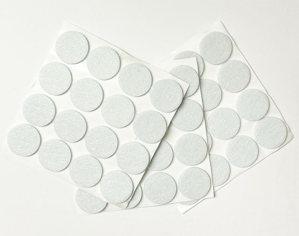 48 Pcs Self Adhesive 1" Round Felt Furniture Pads (White, 1")