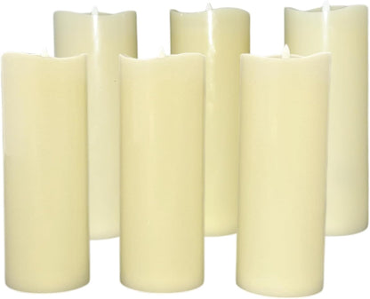 Stonebriar 6 Count White Real Wax 3x3 Flameless LED Pillar Candles with Remote and Timer