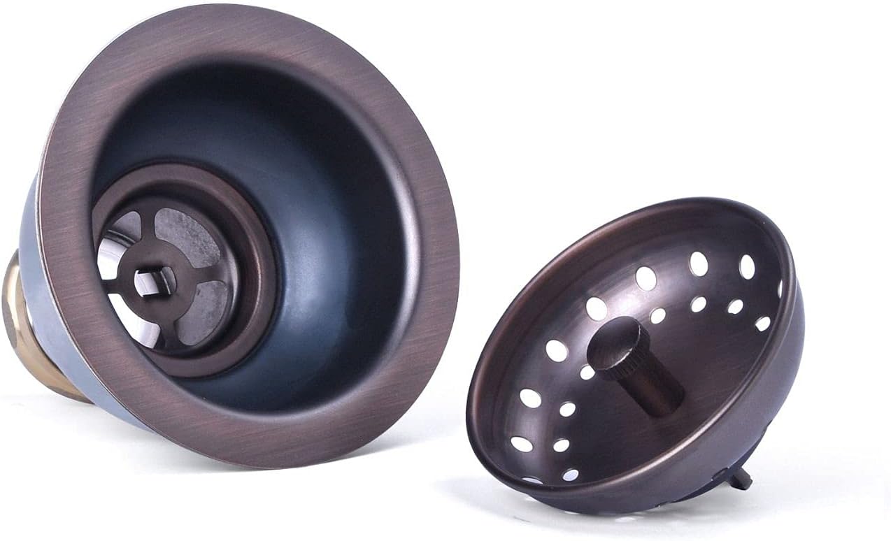 3-1/2 Deep Cup Kitchen Sink Drain Assembly, 304 Stainless Steel Construction With Fixed Post Basket and Long Extended Shank/CAS Approved and White Finish