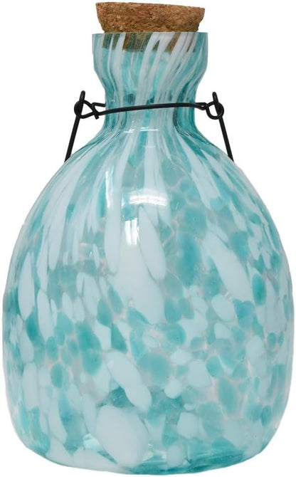 Blue and White Hanging Glass Wasp Trap for Outside