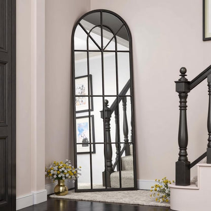 OGCAU Floor Full Length Mirror, 56"x20" Arched Full Body Mirror, Hanging or Leaning, Standing, Wall Mounted with Aluminum Frame for Bedroom Living Room, White