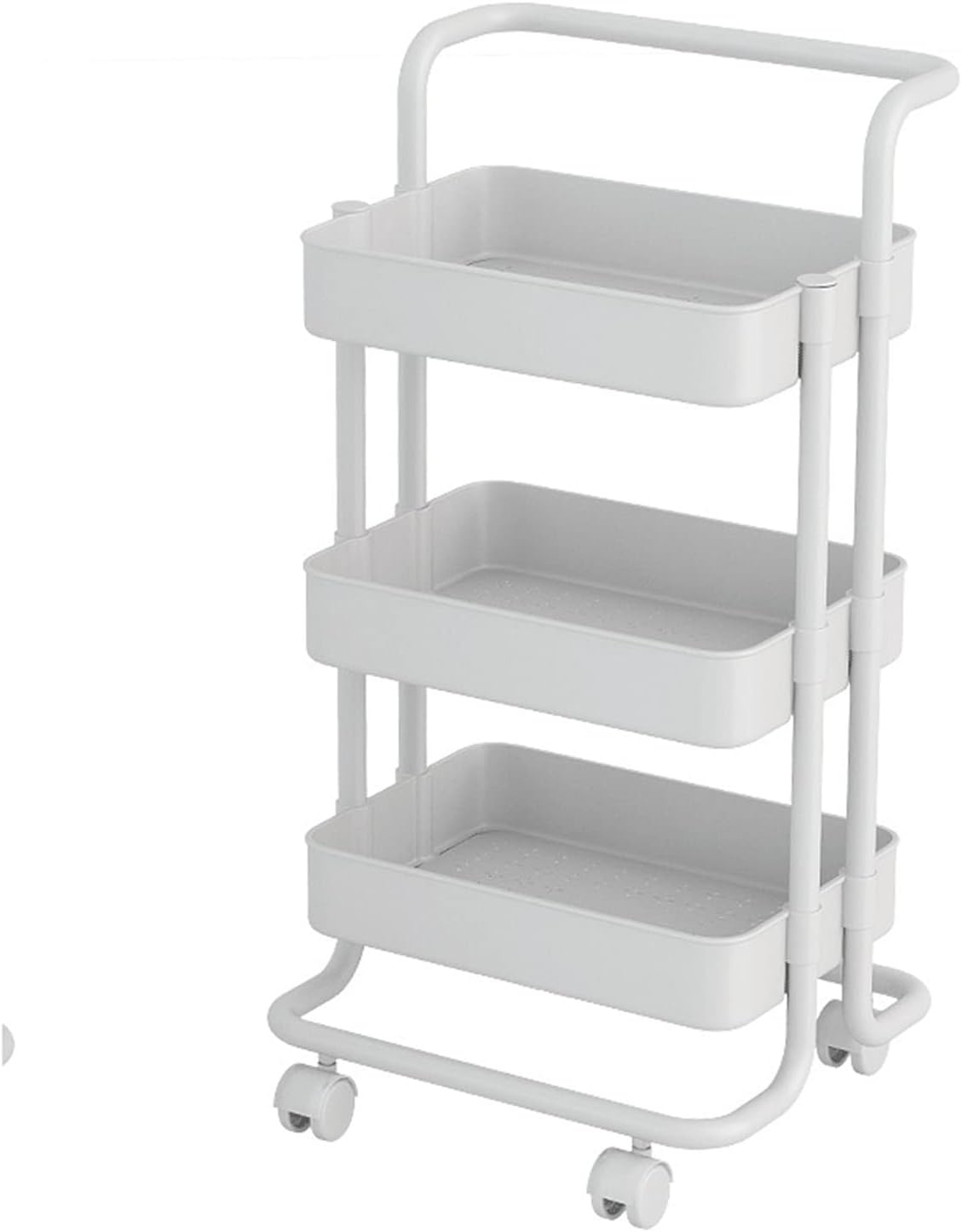 JATIBOSH Slim Rolling Storage Cart 3 Tiers Bathroom Organizer Utility Cart Slide Out Storage Shelves Mobile Shelving Unit for Room Bedroom Office Bathroom Laundry