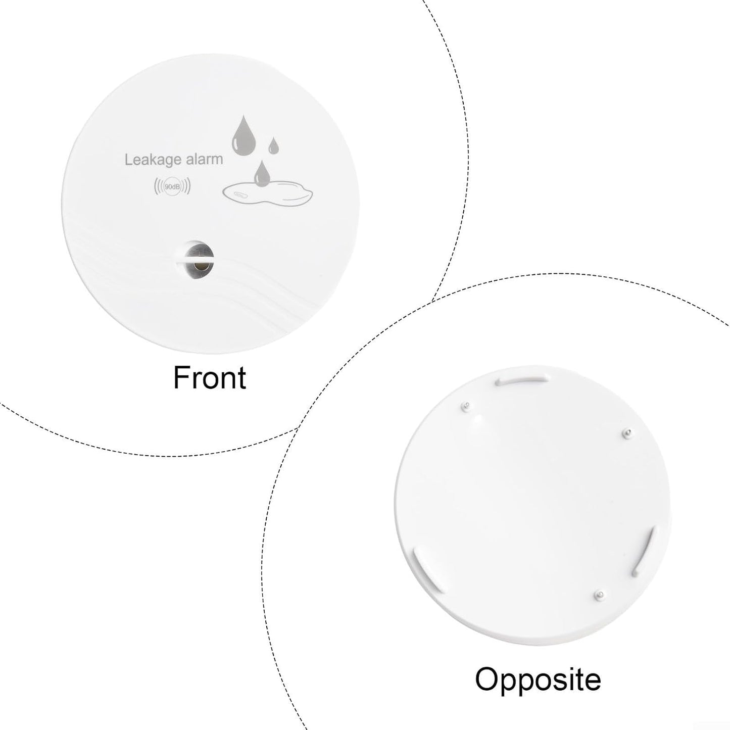 Water Leak Detector with 90dB Audio Alarm, High Sensitivity Leakage Sensor for Home Security in Basement Bathroom under Sink, White