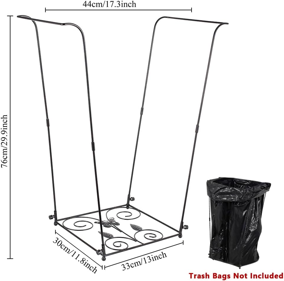 Trash Bag Holder, Metal Garbage Bag Holder, 30-45 Gallon Portable Trash Bag Holder Stand, Multi-use Leaf Bag Holder for Yard, Camping, Party, Wedding