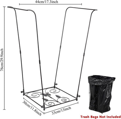 Trash Bag Holder, Metal Garbage Bag Holder, 30-45 Gallon Portable Trash Bag Holder Stand, Multi-use Leaf Bag Holder for Yard, Camping, Party, Wedding