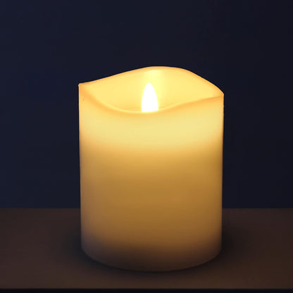 Stonebriar 6 Count White Real Wax 3x3 Flameless LED Pillar Candles with Remote and Timer