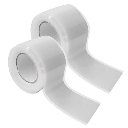 2 Rolls Rescue Tape Self-fusing Silicone Tape 1in(W) x 10ft(L) Waterproof Rubber Tape, Water Hose Leak Seal Pipe Plumbing Hose Repair Tape for Cable Insulating Strech Wrap Seal Black Grip tape