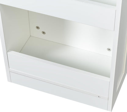 7 Tier Slim Rolling Storage Cart - Kitchen & Pantry Organizer, Narrow Storage Cabinet with Handle & Wheels, Spice Pull-Out Rack Next to Fridge Storage Shelf (White A-7 Tier Shelf Unit)