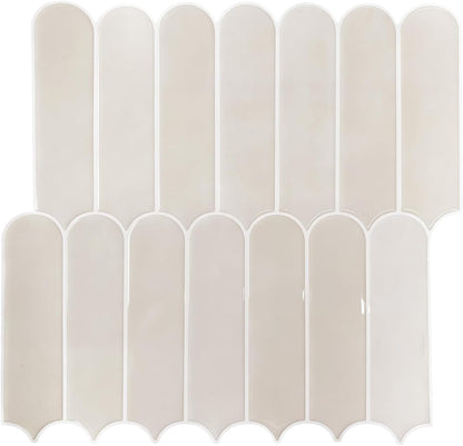 Peel and Stick Backsplash Tile, 10 Sheets 12''x12'' Kitchen Tiles | Beige White Self Adhesive 3D Wall Tiles Back Splash for Kitchen, Bathroom, Laundry Room