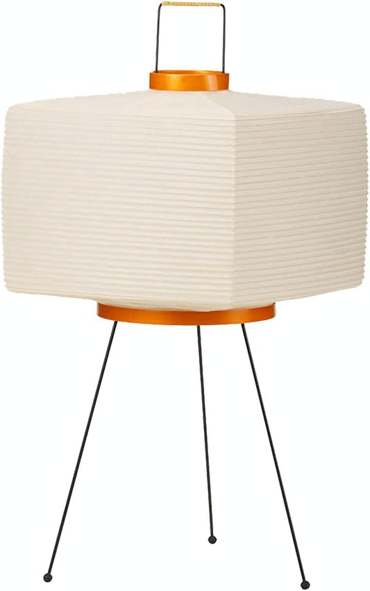 Noguchi Japanese Rice Paper Floor Lamp, Wabi Sabi Style Square Rice Paper Lampshade Lantern Lamp, Used as an Atmospheric Decorative Lighting Fixture for Bedside Bedroom Living Room Tea Room