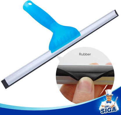 MR.SIGA Professional Window Cleaning Combo - Squeegee & Microfiber Window Scrubber, 10"