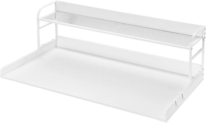 VEVOR Washer Dryer Countertop with 2-Tier Shelf, 54" x 27" Wooden Washer and Dryer Countertop with Anti-Slip Pads, Water-Resistant Laundry Topper Cover for Laundry Room Organization and Storage, Black