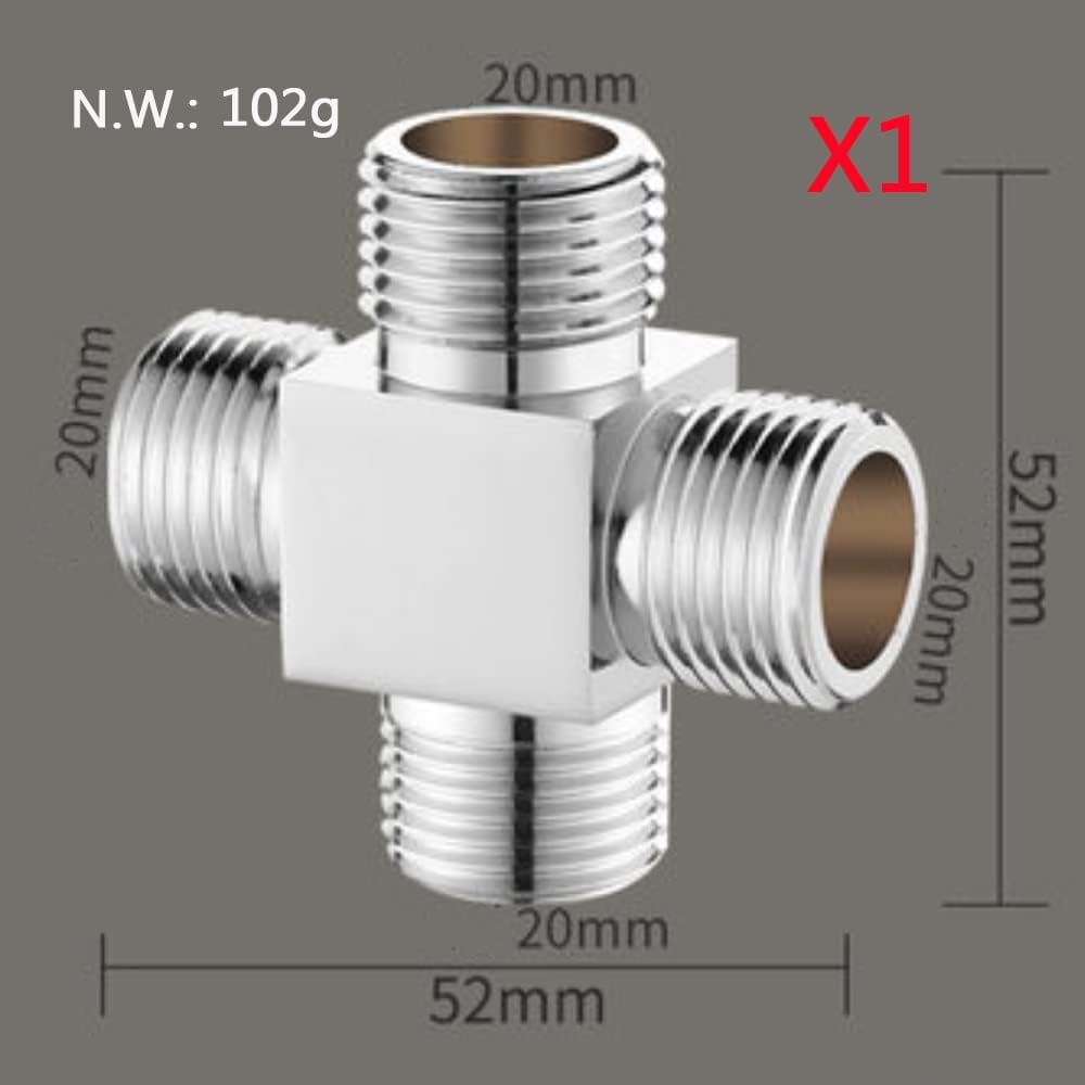 Water Diverter Fitting Adapter, Add-A-Tee G1/2" Hose Connector Adapter for Angle Valve adapter, Shower arms, Toliet Bidet Sprayer, Hose Pipe Fittings (3 Way T2)