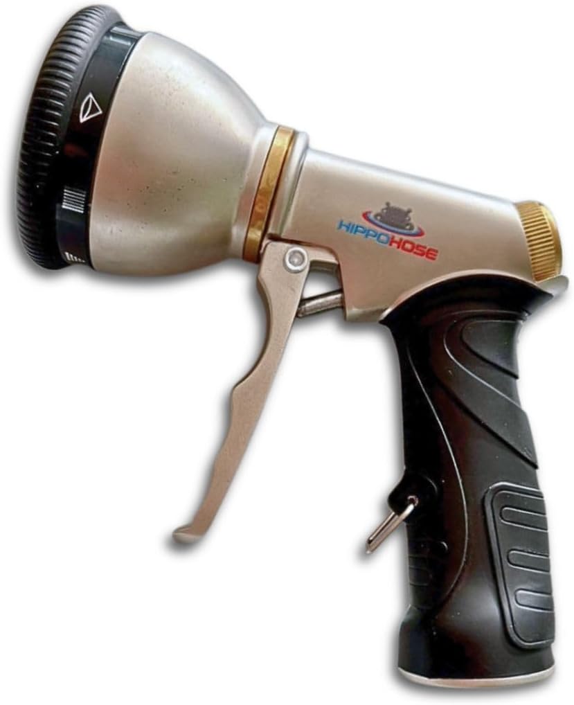 Heavy Duty Metal Garden Hose Sprayer Nozzle (9 Spray Pattern) - 3/4" Standard Fit - NO Leak - Rust Proof - Sprayer Nozzle for Outdoor Garden Hose - 9 Adjustable Pattern Sprinkler Head