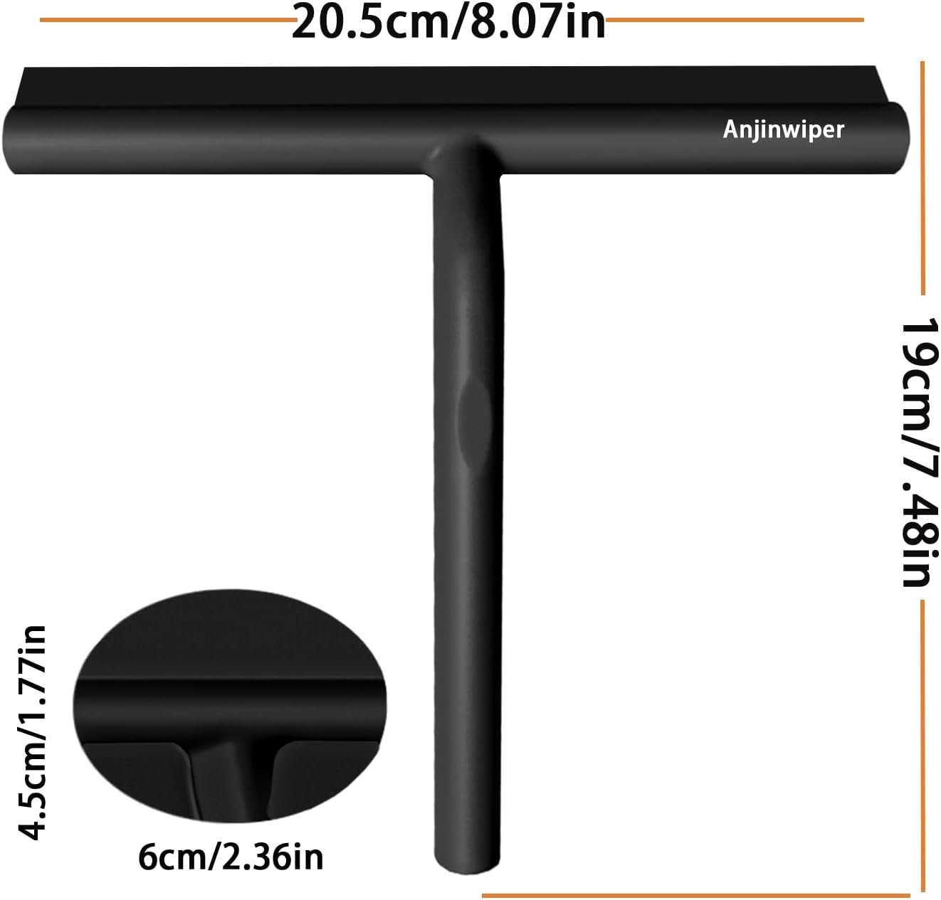 Silicone Shower Squeegee for Glass Doors with Hook, Window Squeegee for Shower Doors, Kitchen, Mirrors and Tiles, Glass Squeegee Bathroom Shower(10 inch, Gray)