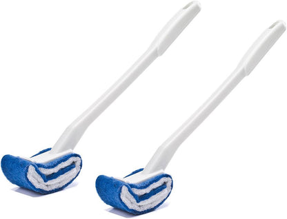 Toilet Brush Bowl Brush - Scratch-Free Curved Good Grip Easy to Use Deep Cleaning No Scratching, Anti-Splashing Easy to Store (2pc Blue)