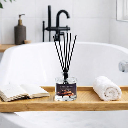 Reed Diffuser Set, Lavender & Rose 3.52 oz (100ml) Scented Diffuser with Sticks Home Fragrance Reed Diffuser for Bathroom Shelf Decor, Ideal Gift for Woman