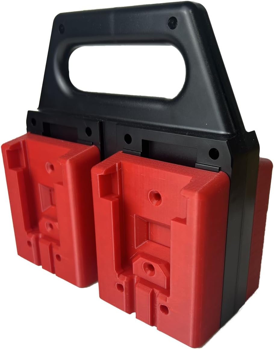 6-Slot Battery Carrying Holder for Makita 18V & 14.4V, Batteries Tool Case Storage Organizer Rack for Makita, Portable and Rugged Battery Caddy with Handle for Jobsite and Mount Bag Use