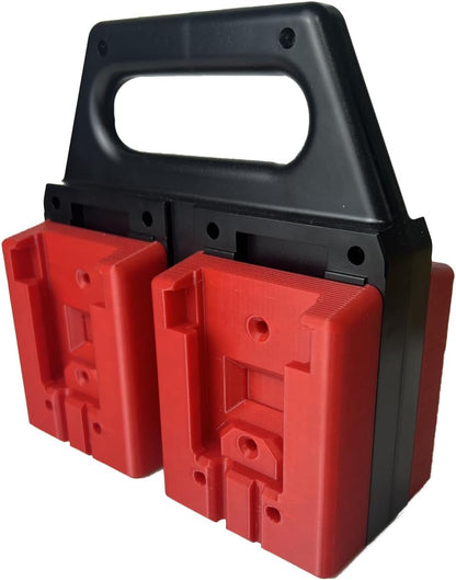 6-Slot Battery Carrying Holder for Makita 18V & 14.4V, Batteries Tool Case Storage Organizer Rack for Makita, Portable and Rugged Battery Caddy with Handle for Jobsite and Mount Bag Use