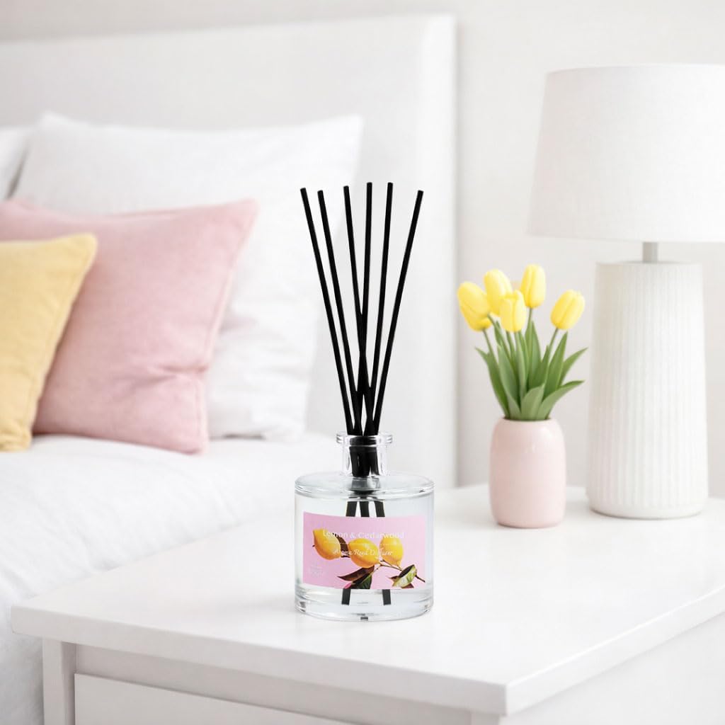 Reed Diffuser Set, Lavender & Rose 3.52 oz (100ml) Scented Diffuser with Sticks Home Fragrance Reed Diffuser for Bathroom Shelf Decor, Ideal Gift for Woman
