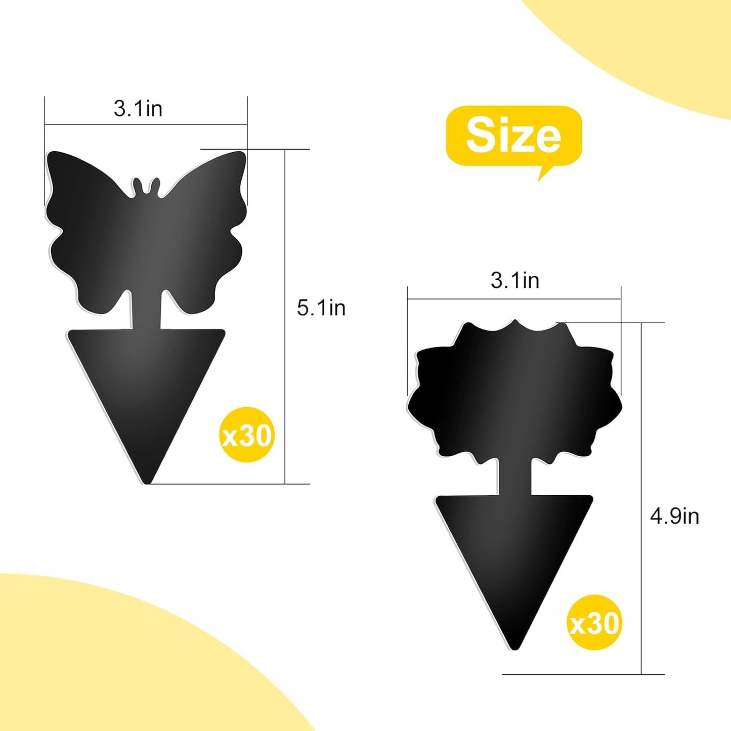 Fruit Fly Traps, 100 Pack Yellow Sticky Traps, Fungus Gnat Traps, Plant Fly Stickers for Indoor and Outdoor Use Protect The Plant