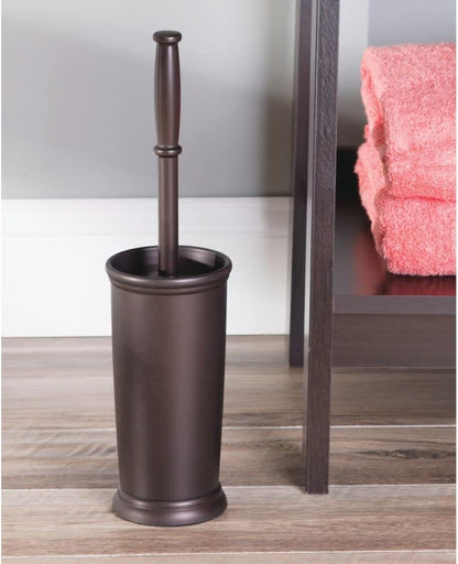 mDesign Metal Freestanding Slim Toilet Bowl Brush and Holder