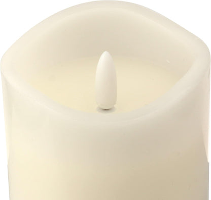 Stonebriar 6 Count White Real Wax 3x3 Flameless LED Pillar Candles with Remote and Timer