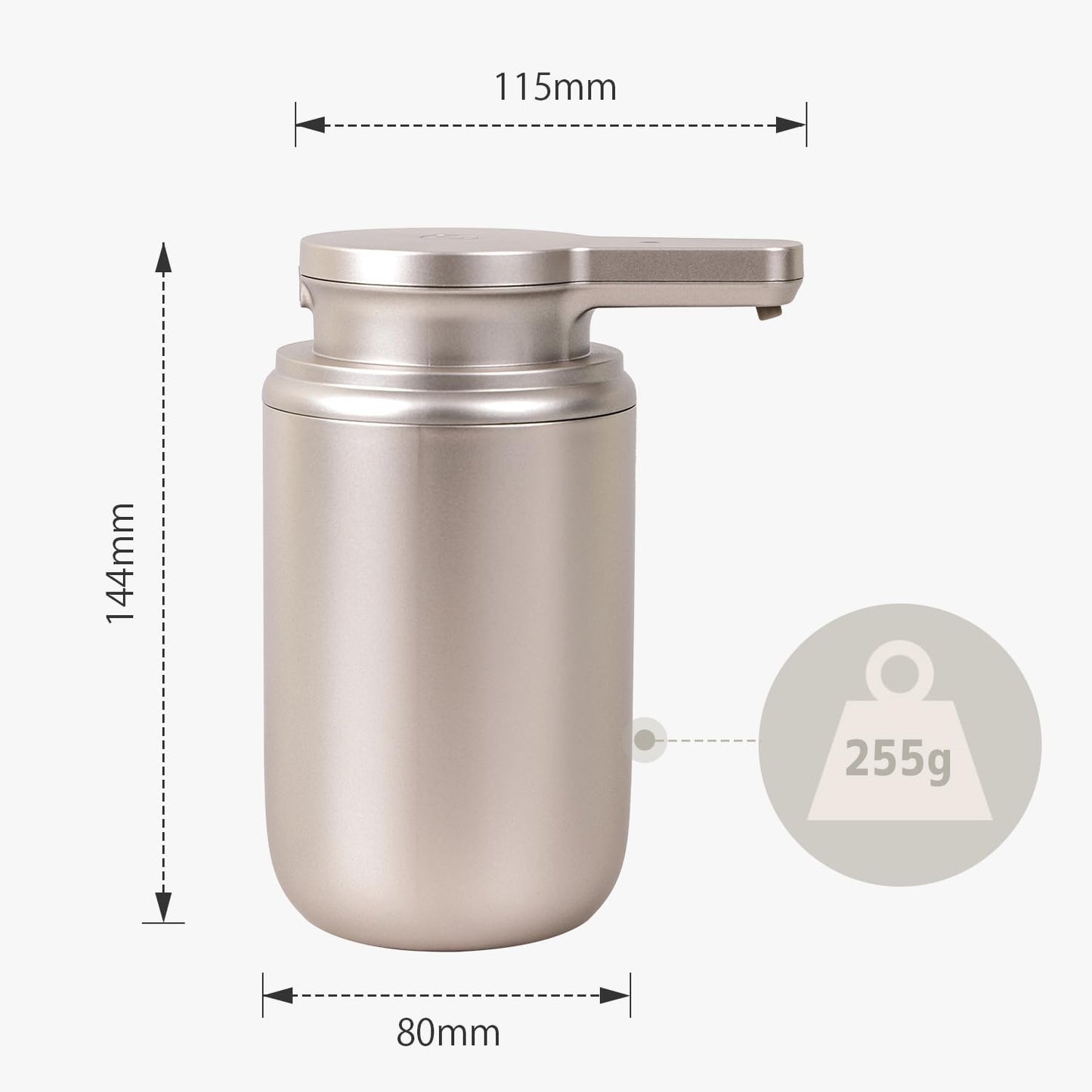 LAOPAO Automatic Soap Dispenser, Foaming Hand Soap Dispenser for Bathroom Kitchen ABS Rechargeable Touchless Hand Soap Pump 10oz, Xmas Gift, Light Silver Plastic