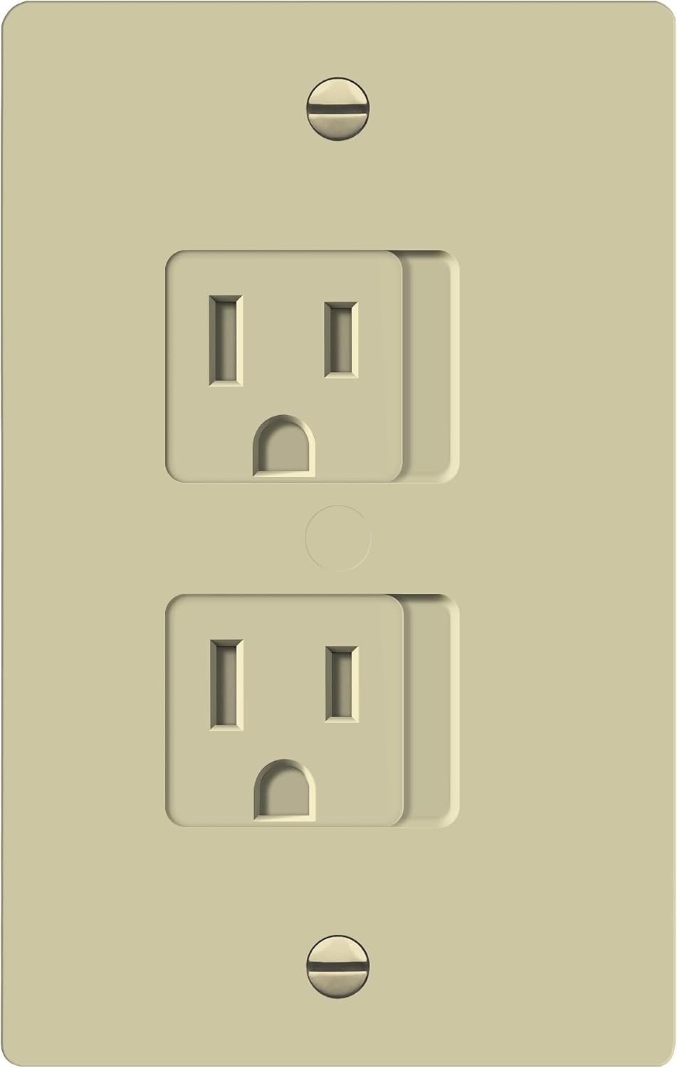 ENERLITES Child Proof Outlet Cover, Self-Closing, Fits Both Duplex and Decorator Outlet, Safety Design, Tamper-Resistant Socket Plug for Receptacle, Size 4.68" x 2.93", 8800-TR, White 6 Pack