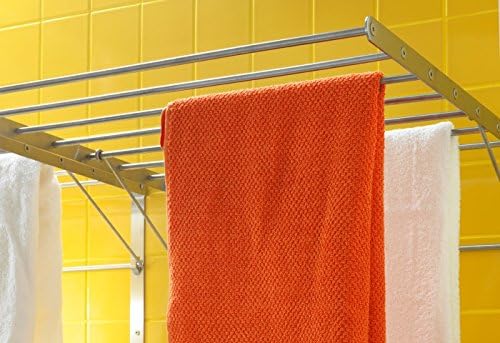 Wall Mounted Clothes Drying Rack - Stainless Steel Collapsible Laundry Rack - Space Saving Folding Accordion Dryer for Indoor & Outdoor Use (32Wx21Dx19H)