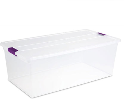 Sterilite 8-Pack 60 Quart ClearView Latch Box, Wheeled Underbed Organizer Bins with Latching Lids - Clear Plastic Organization Containers for Closet, Bedroom, Shelving Units and Everyday Home Storage