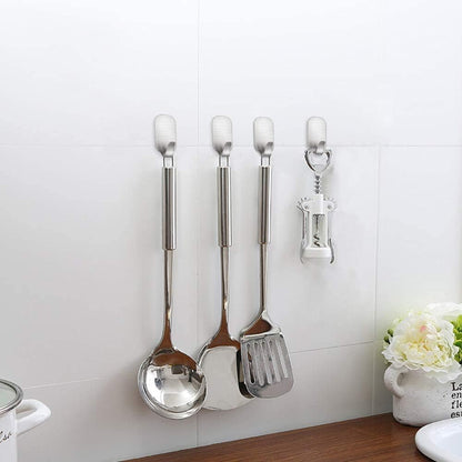 FOTYRIG Adhesive Hooks Hat Hooks Hanger, Strong Waterproof Stainless Steel Wall Hangers Sticky Hooks for Hanging Bathroom Kitchen Stick on Wall Hooks-16 Packs