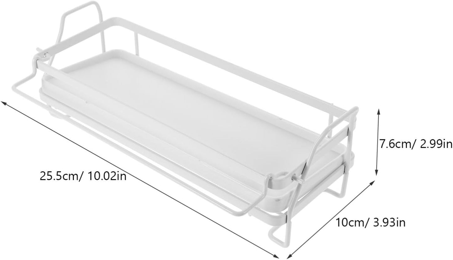 TOYANDONA Wall Mounted Kitchen Shelf Organizer for Sponge and Spice Rack, Stainless Steel No Drilling Draining Storage Rack for Kitchen Sink Cleaning Cloth Holder