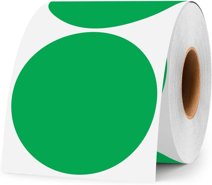 3 Inch White Color Code Dot Stickers,500 PCS Round Labels Stickers in Dispenser Box for Organization, Inventory,Classroom