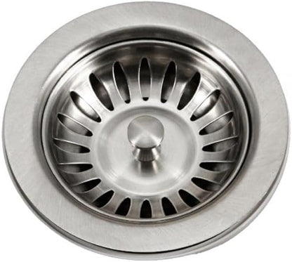 Houzer 190-9300 - 3-1/2 Inch Stainless Steel Deep Cup Kitchen Sink Basket Strainer, Durable Food Catcher Stopper for Metal Kitchen Sink, Ideal for Filtering Waste and Preventing Clogs
