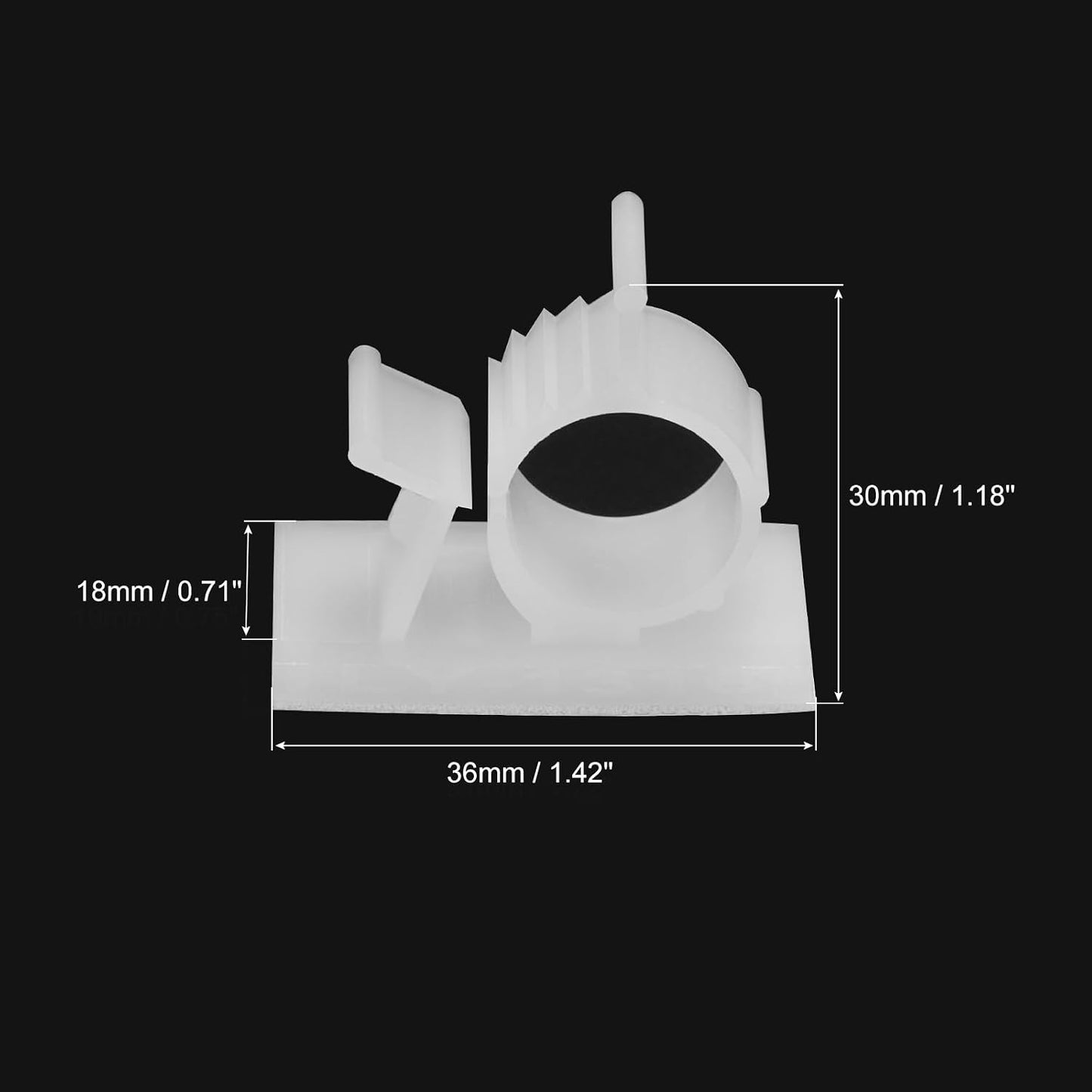 MECCANIXITY 25Pcs Cable Management Clips, 13-16mm Dia Self Adhesive Nylon Wire Holder, Adjustable Organizer Clamp for PC Desk Office, White