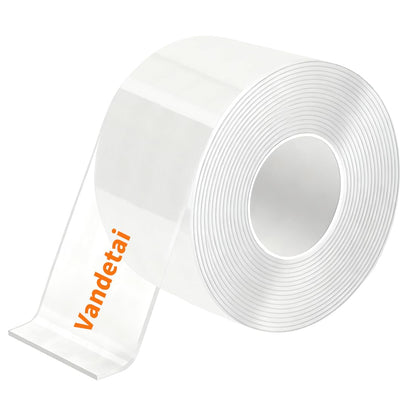 Double Sided Tape Heavy Duty Removable Nano Tape for Walls, Used for Carpet, Poster, Picture Hanging, Outdoor Multifunctional Mounting Tape (Clear, 1.18In x 9.85FT 1Pack)