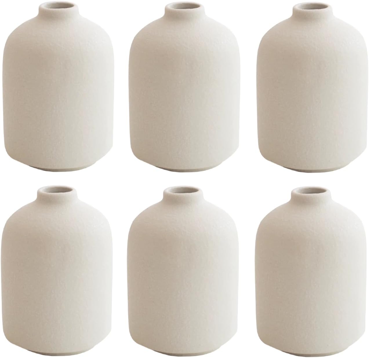 Modern Small Flower Vases 8 Pack - Ceramic, White