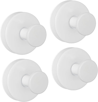 ZESLMG Adhesive Hooks for Shower, Black Self Sticky Hooks for Glass Window Kitchen Wall, Removable Bath Robe Loofah Door Wreath Coat Towel Hook No Damage for Hanging, 2 Pack