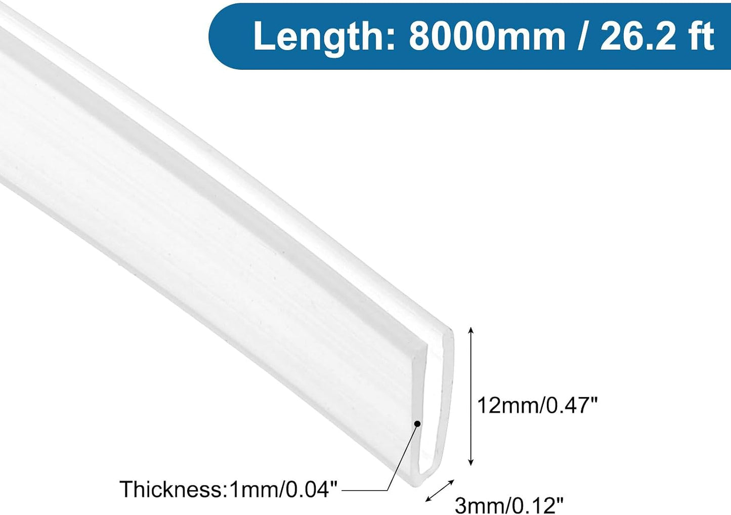 PATIKIL U Channel Edging Trim, 26Ft Sheet Metal Edge Guard Protector Rubber Edge Trim Air Sealed Seal Strip, 5/64" Slot, Fits 1/16"-5/64" Edge, 9/32" x5/128 x5/32