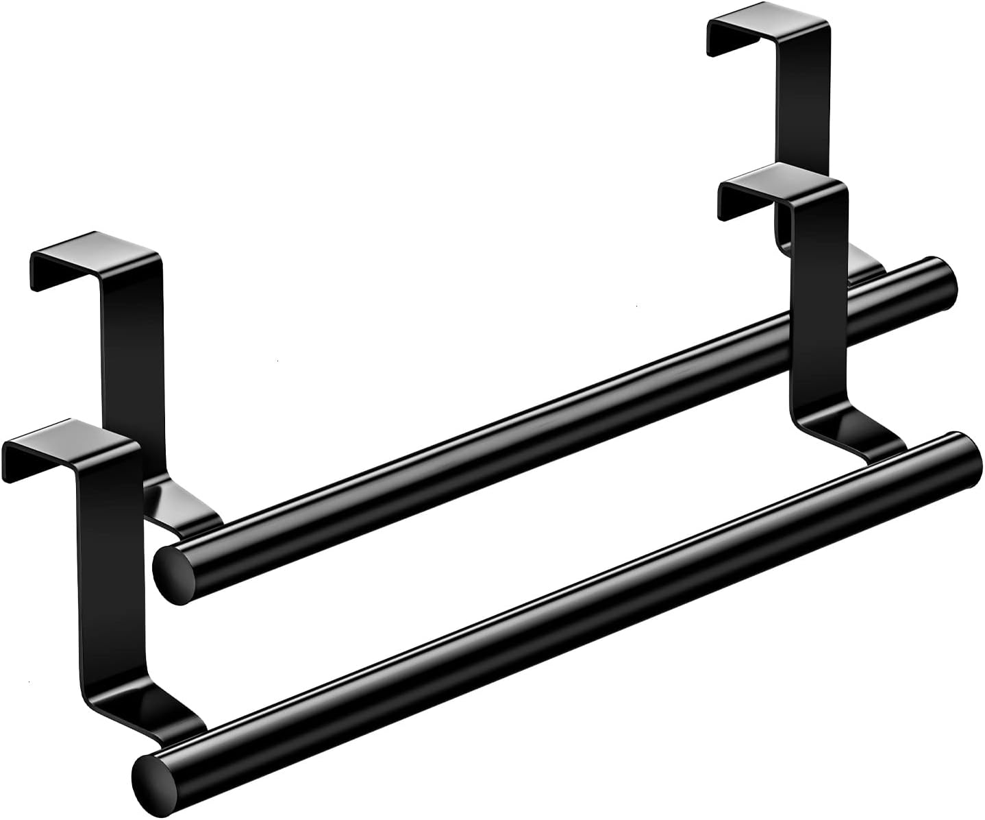 Stainless Steel Over Door Towel Rack Bar Holders for Universal Fit on Over Cabinet Cupboard Doors 2 Pack (Sliver)