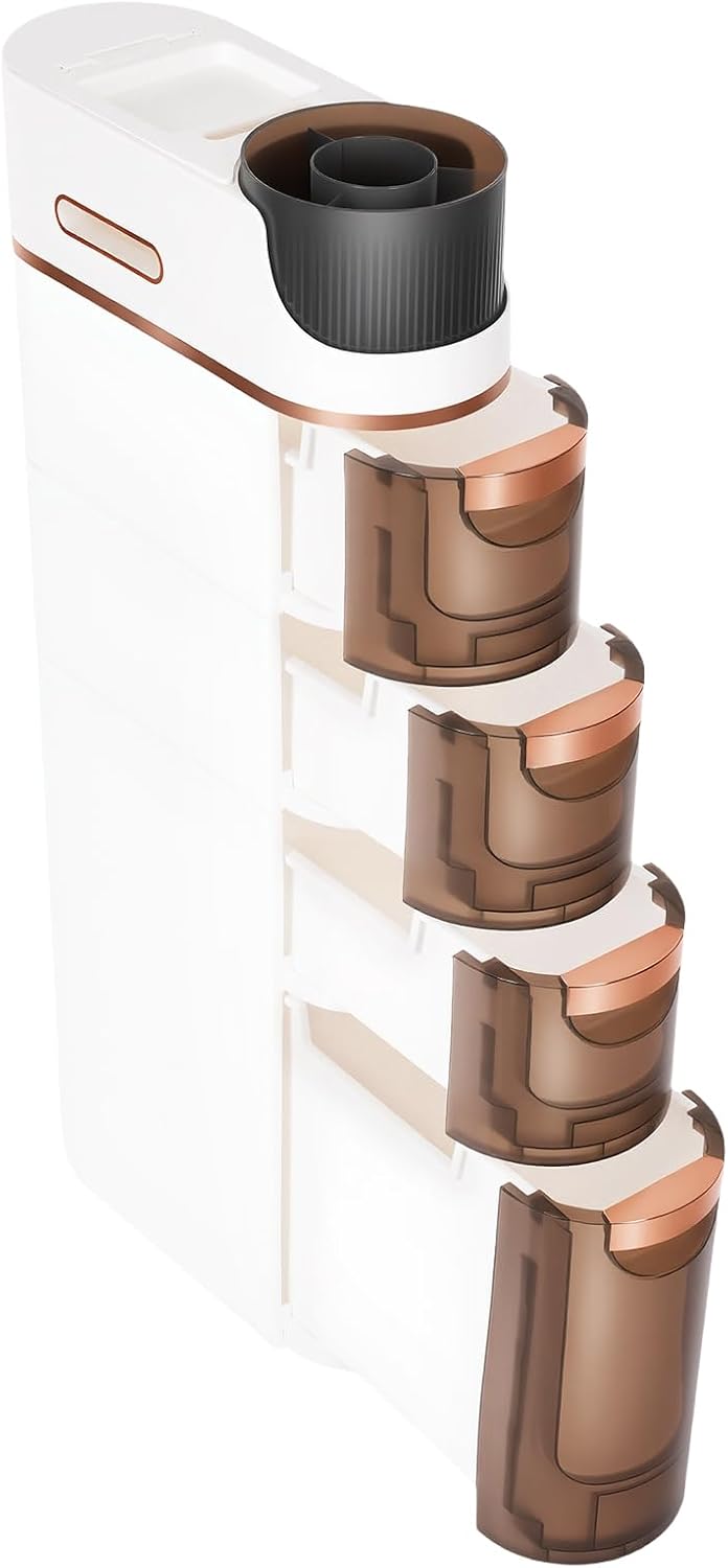 4-Drawer Narrow Slim Storage Cart, Rolling Cart With Drawers,PP Material Waterproof Moisture-Proof, Silent Wheels Top Rotatable Box, Transparent Drawers No Assembly, Bathroom Bedroom