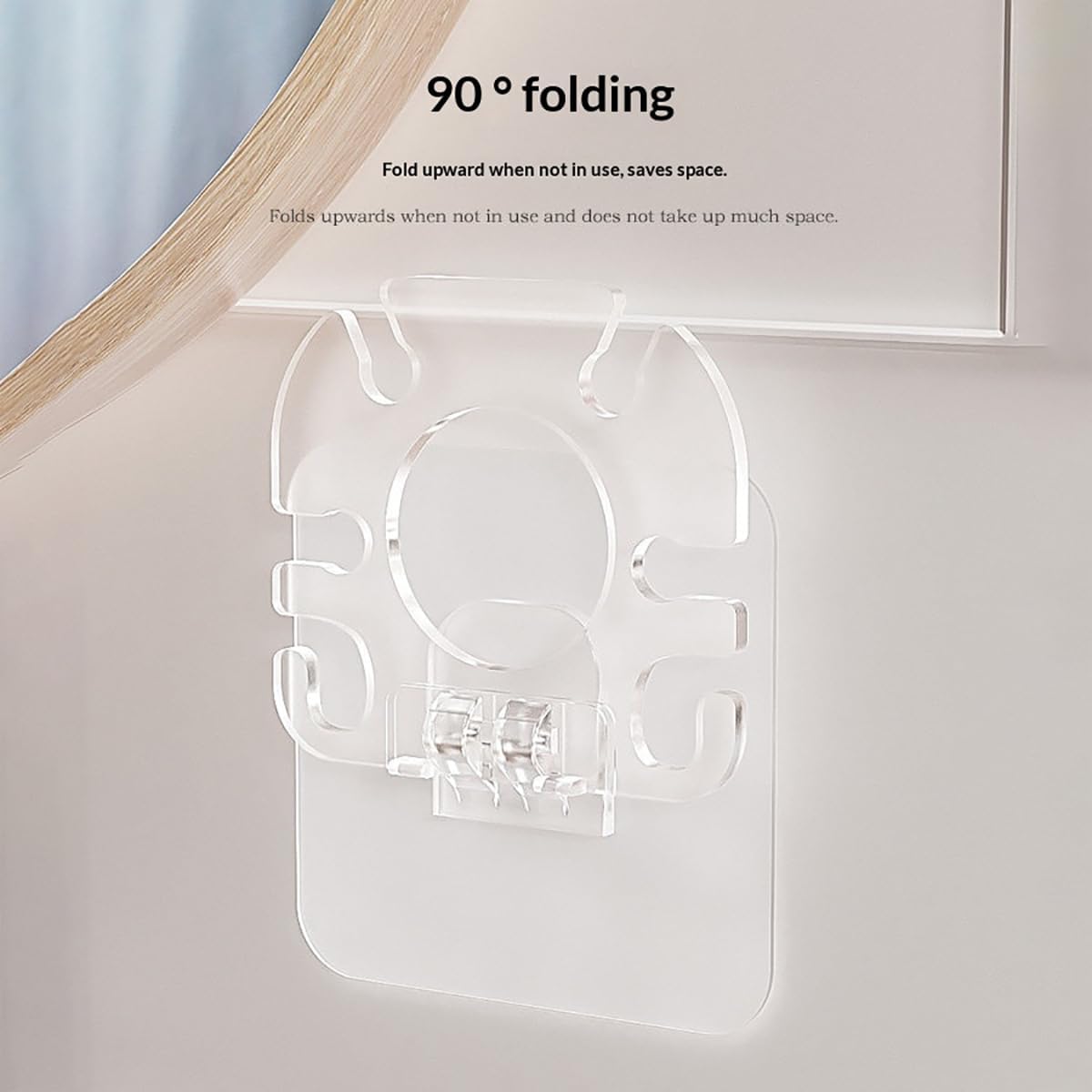 Wall Mounted Toothbrush Holder 2 Pack, No Drill Self Adhesive 6 Slots Clear Waterproof Bathroom Organizer for Electric Toothbrush