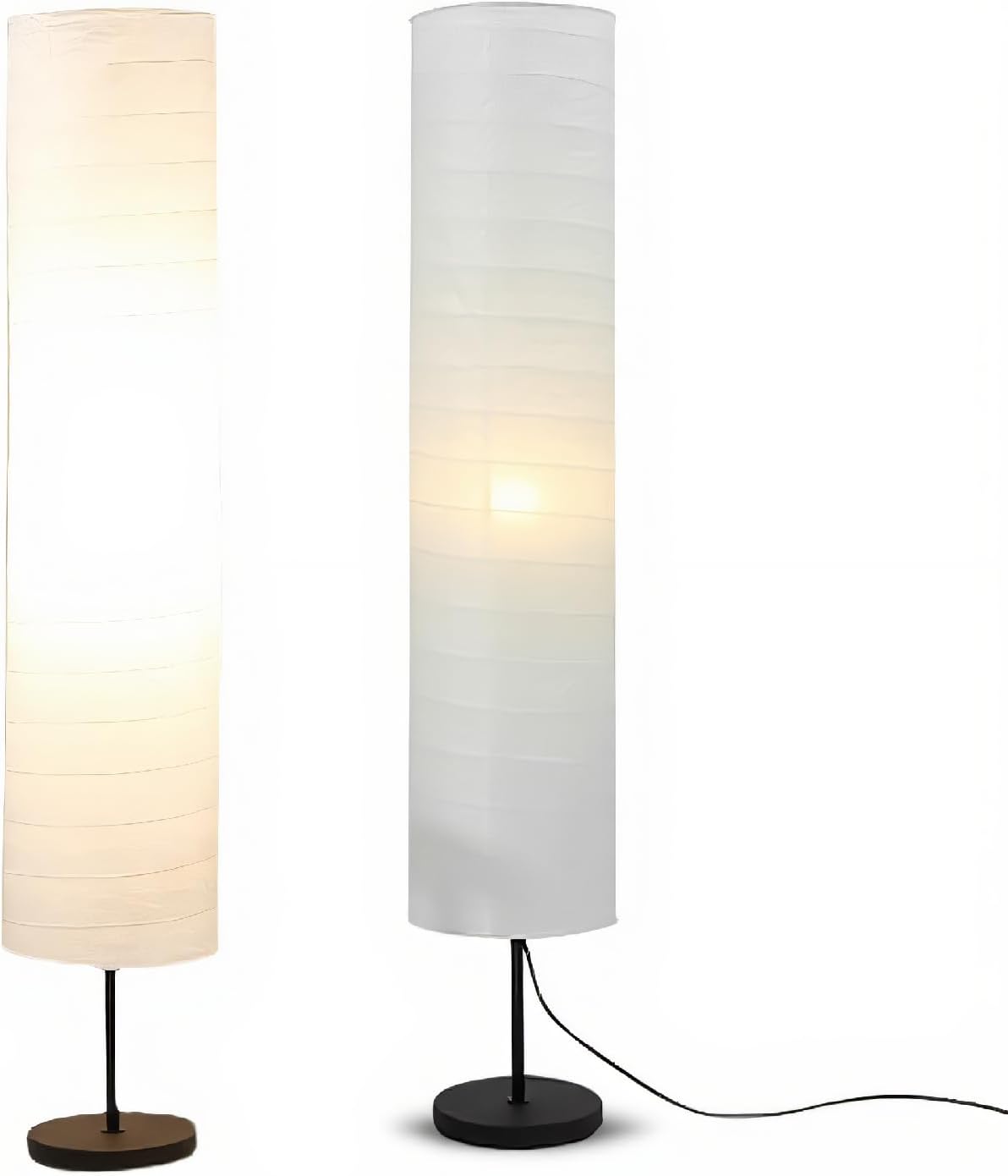 Rice Paper Floor Lamps, 37 Inch Lantern Lamps with Paper Shades, Rice Paper Lamp Protector Cover for Living Room Bedroom