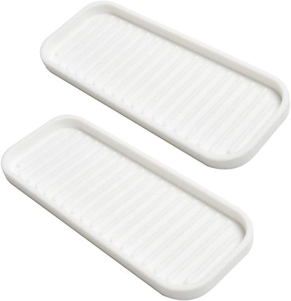 Silicone Sponge Holder Kitchen Sink Organizer Tray Dish Caddy Soap Dispenser, Scrubber Spoon Holder,Dishwashing Accessories 2 Pack (Black)