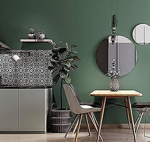 Dimoon 118''x17.7'' Green Peel and Stick Wallpaper Contact Paper Modern Self Adhesive Wall Paper Removable Renter Friendly Textured Solid Color Shelf Cabinet Vinyl Roll (118''x17.7'',Dark Green) - Colors A